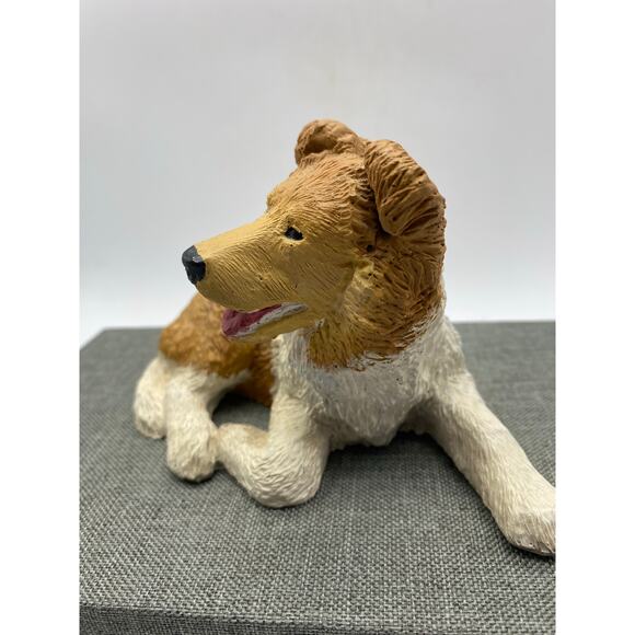 Sable Collie signed O Gulledge 1987 Figurine 3H x6 W Old Carolina Decoy C0 - Picture 3 of 7